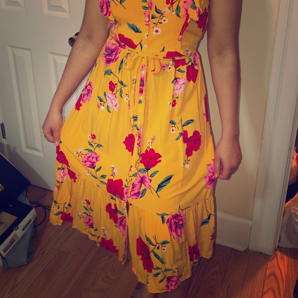 Yellow floral dress